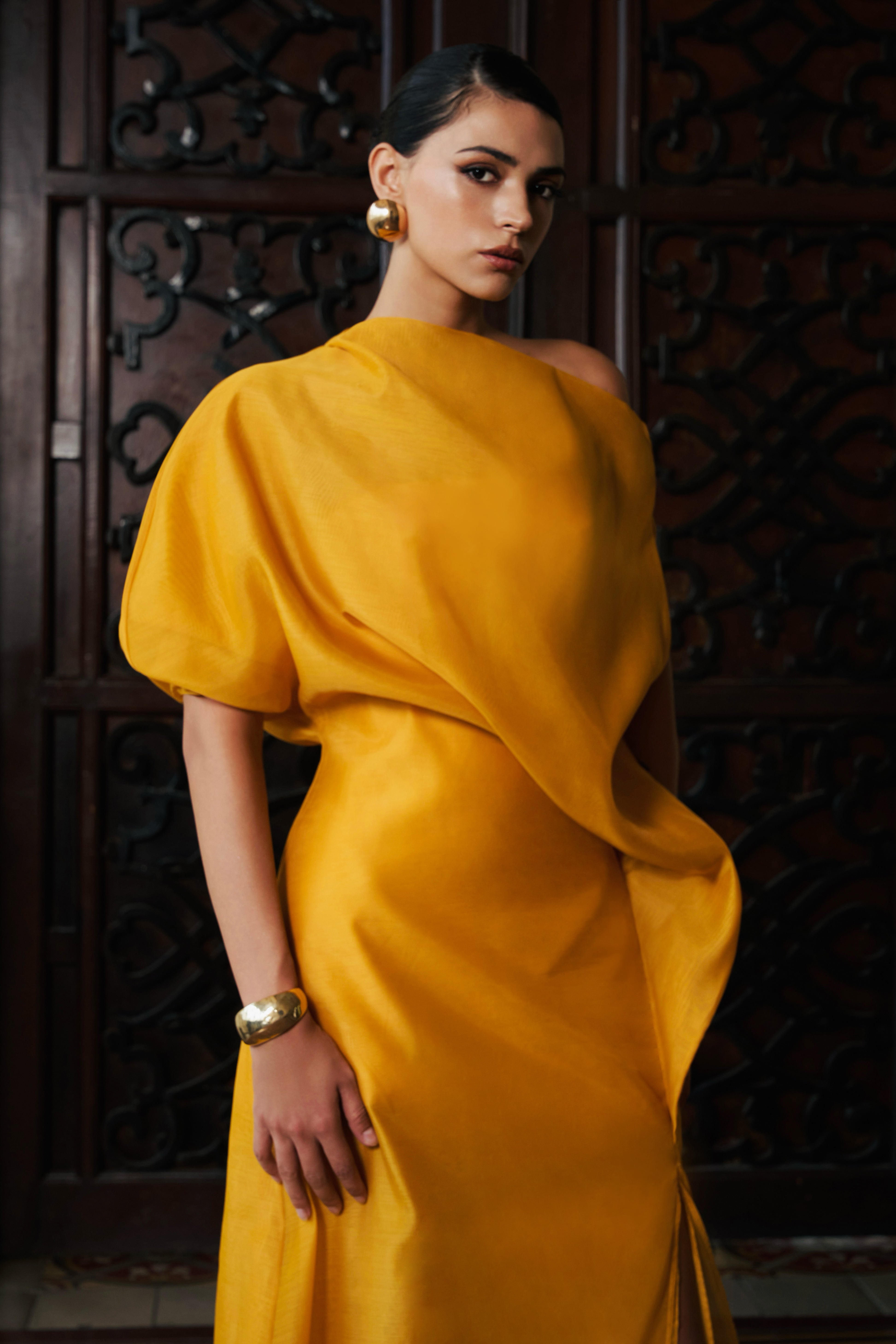 TINH Atelier- Women's Anh Kim Asymmetric Deconstructed Front Slit Maxi Dress XS/S/M/L/XL/Customize