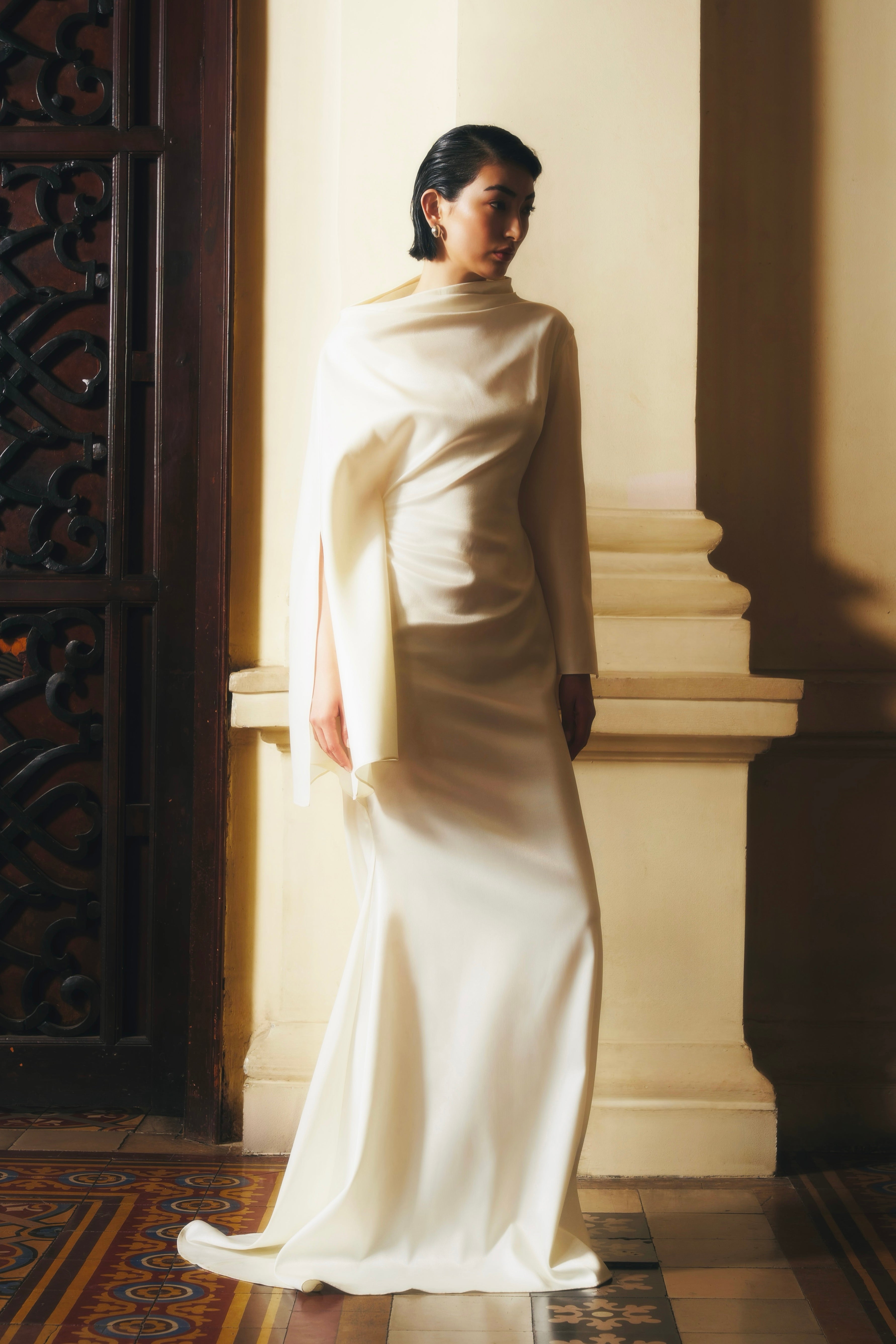 a-line white dress Fit & Flare A-Line Midi Dress in White main image 1
