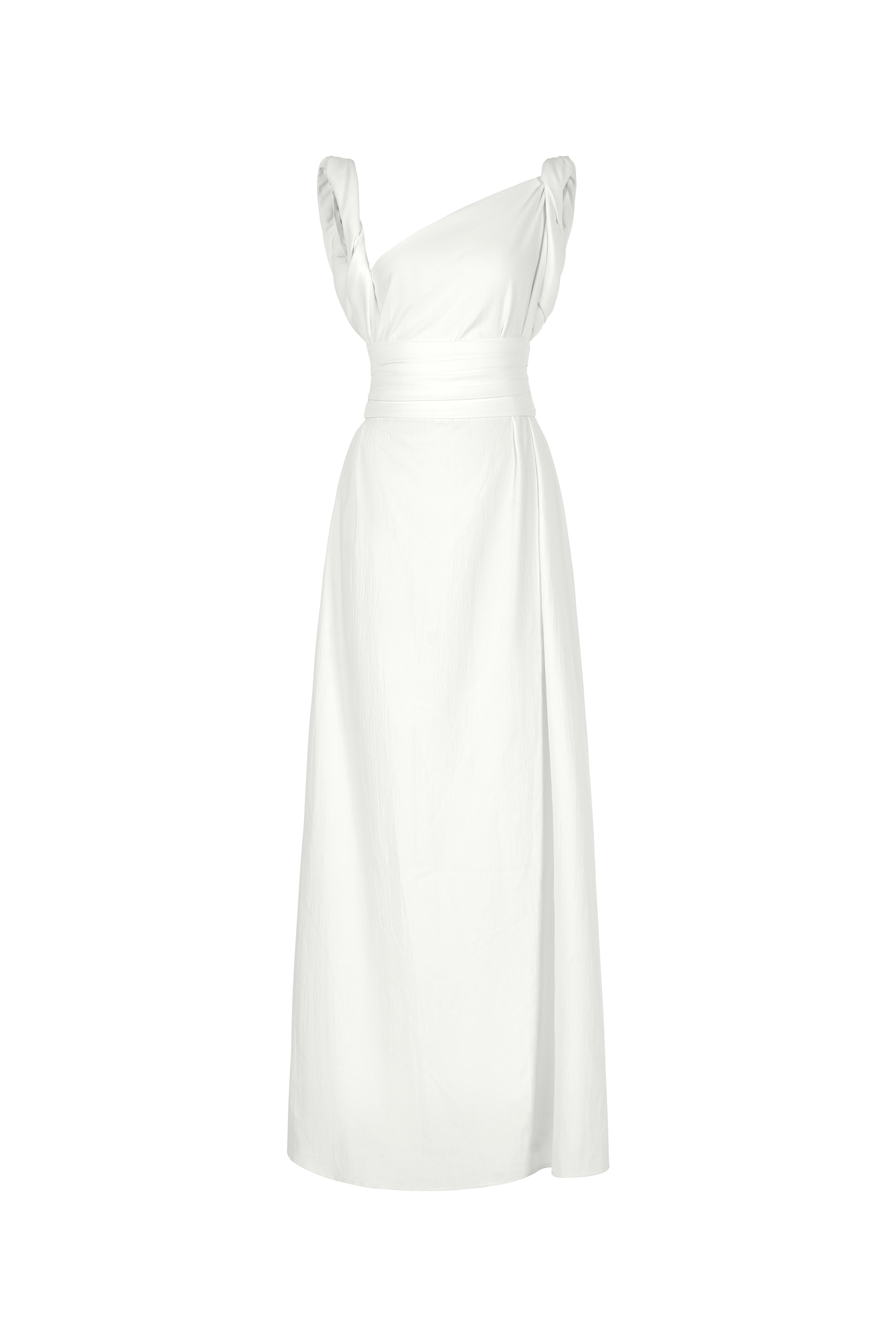 Women's Hy Flared Strappy Floss Floor Length Dress Freesize White