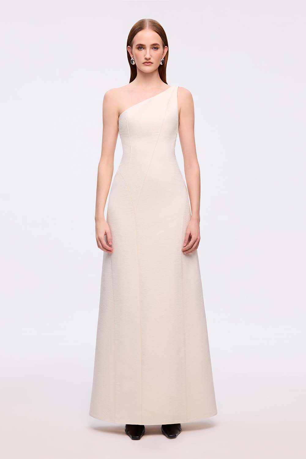 Women's Chuong Sheath Asymmetric Tussah Silk Dress XS/S/M/L/XL/Customize Cream Women's Chuong Sheath Asymmetric Tussah Silk Dress XS/S/M/L/XL/Customize Cream