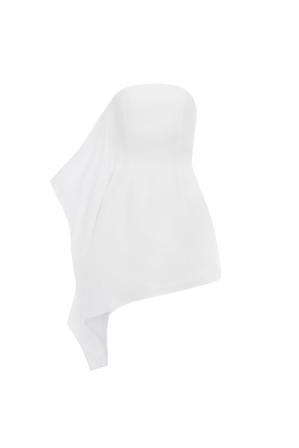 Gio Strapless Extended Flap Silk Organza Top