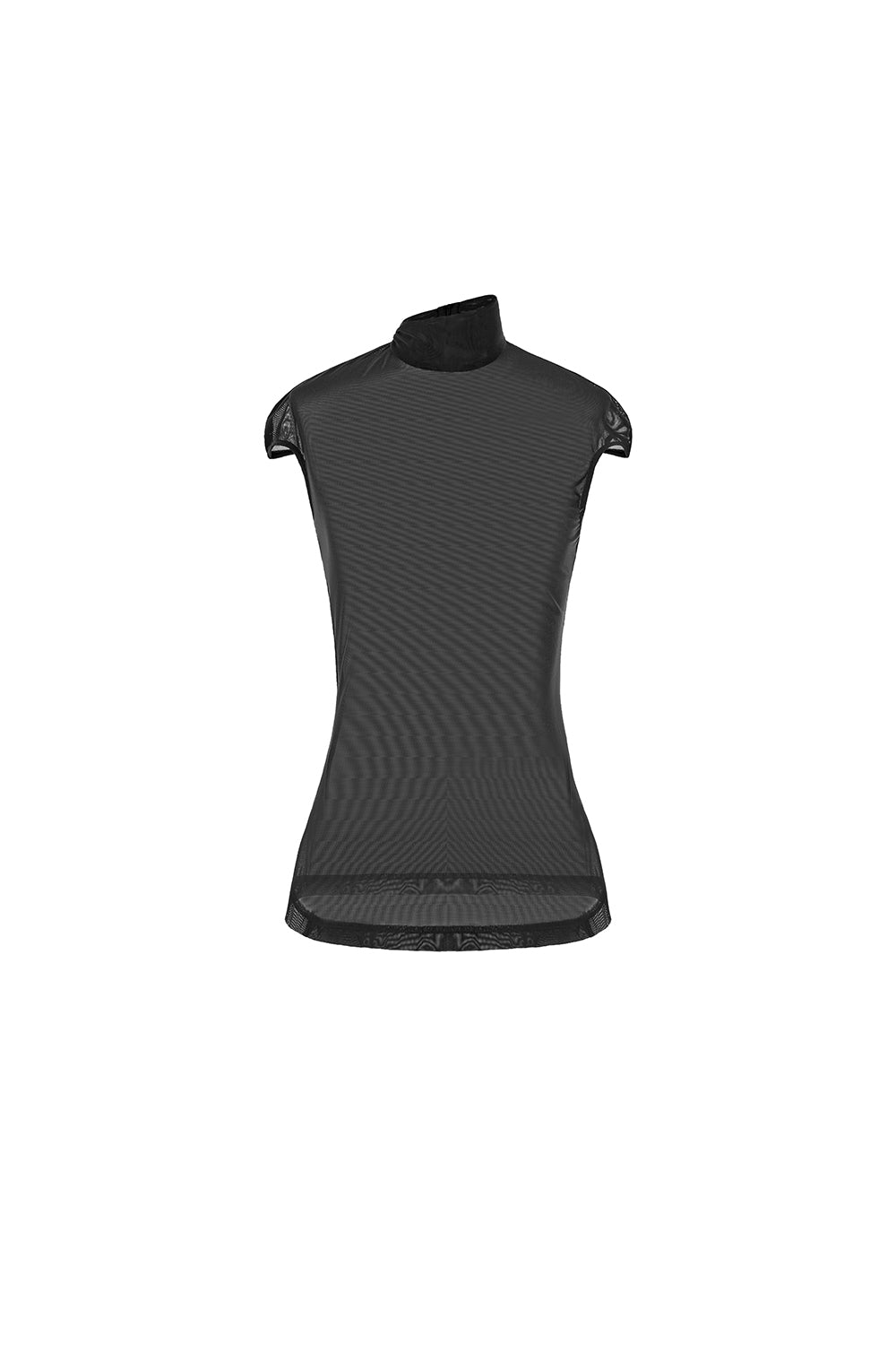 Bodycon Sleeveless Mesh Spandex Top