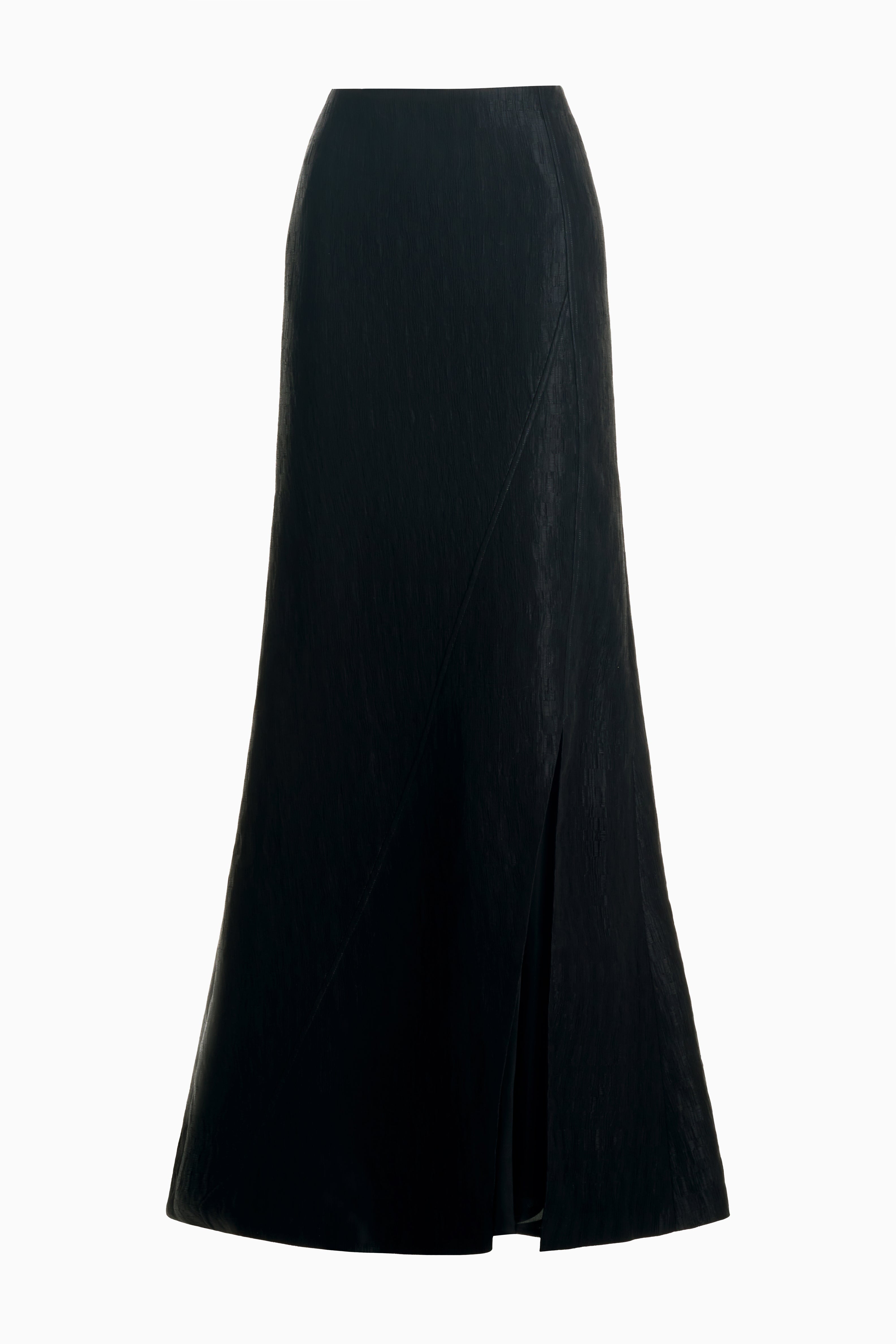 Luu Ly Mermaid Side Slit Crinkle Burlap Skirt