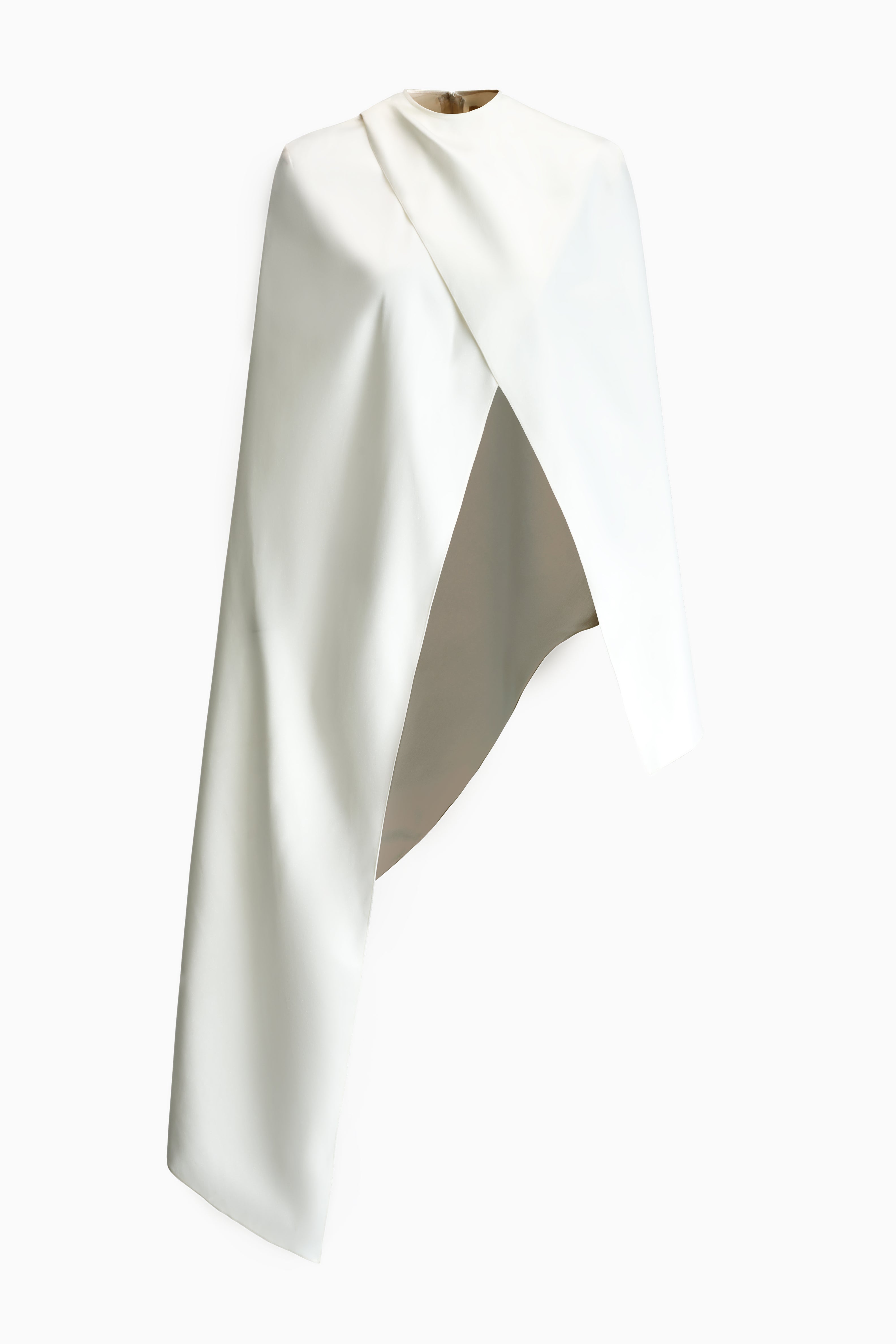 Dao Asymmetric Flowing Satin Cape
