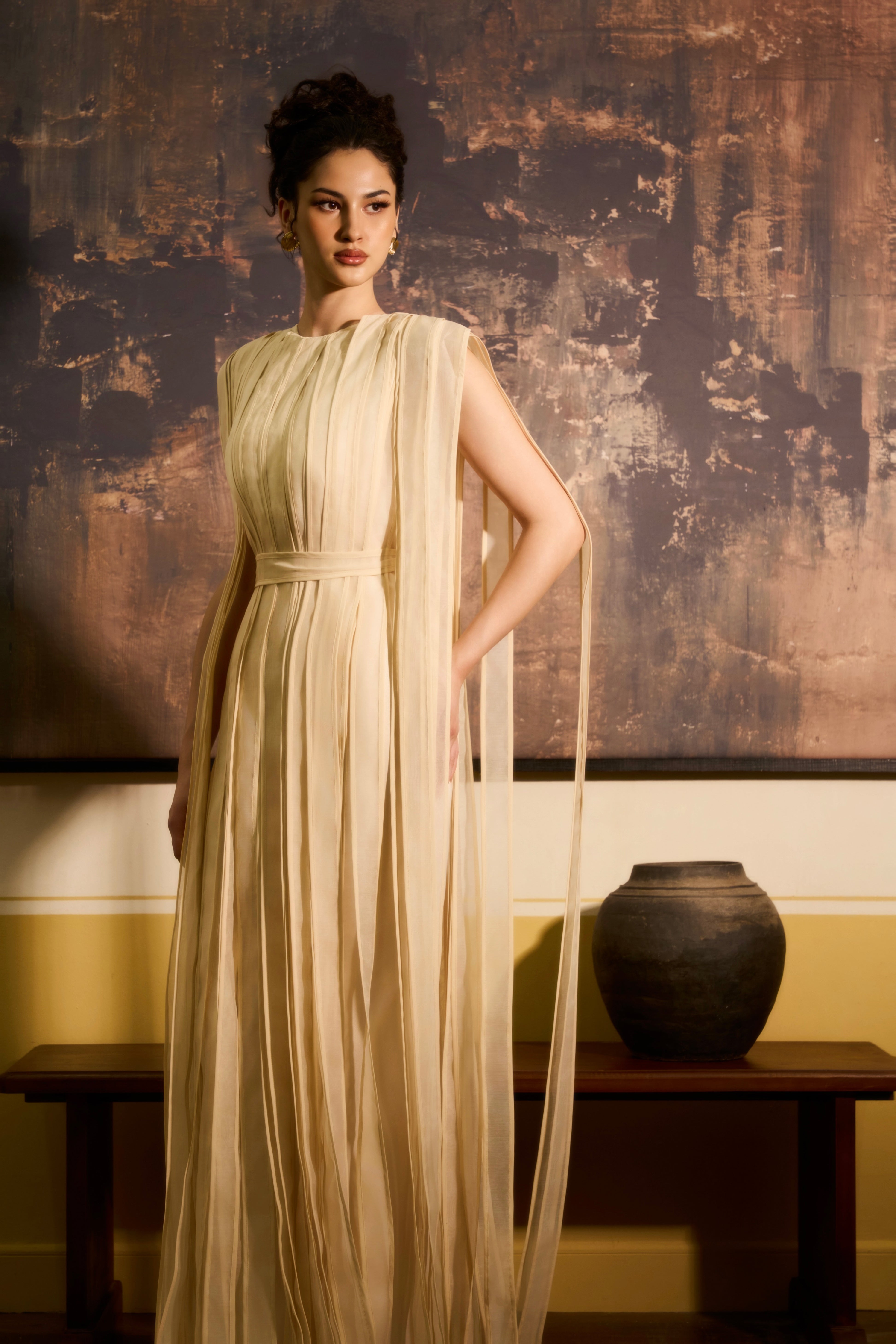 Phi Van Layered Organza Maxi Dress