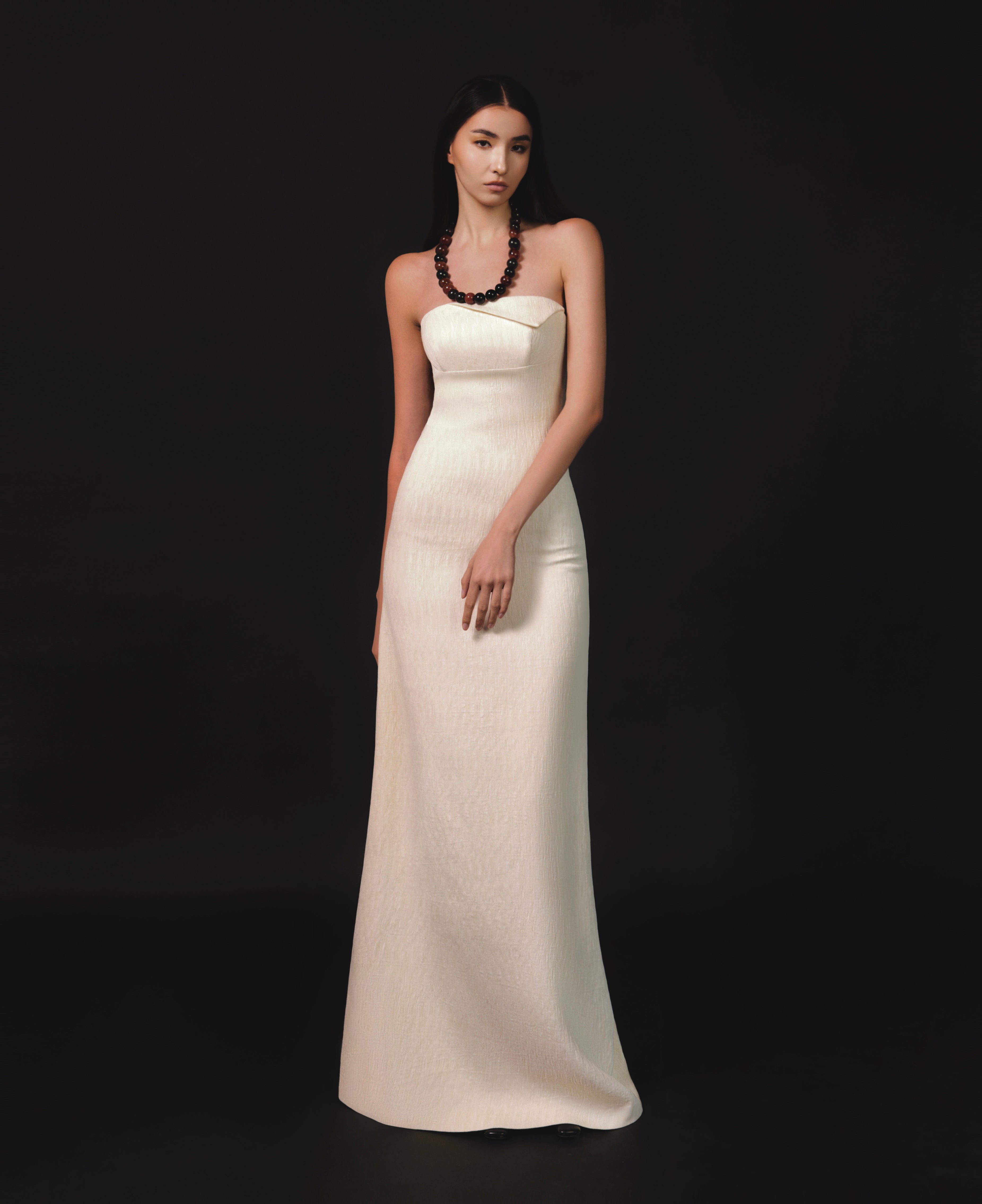 Giai A-line Sleeveless Ribbed Burlap Maxi Dress