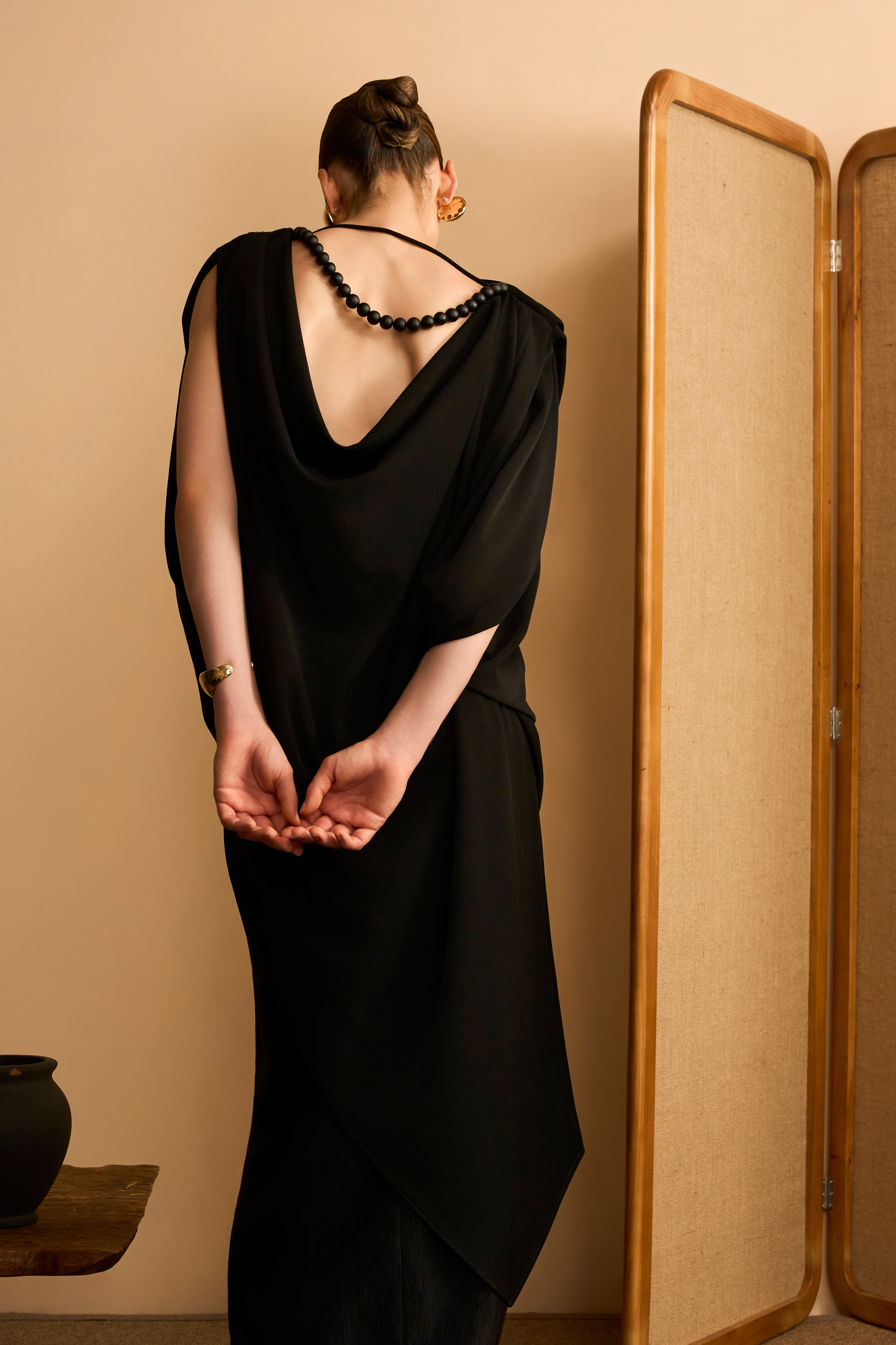 Huyen Chau Cowl Back Velvet Top