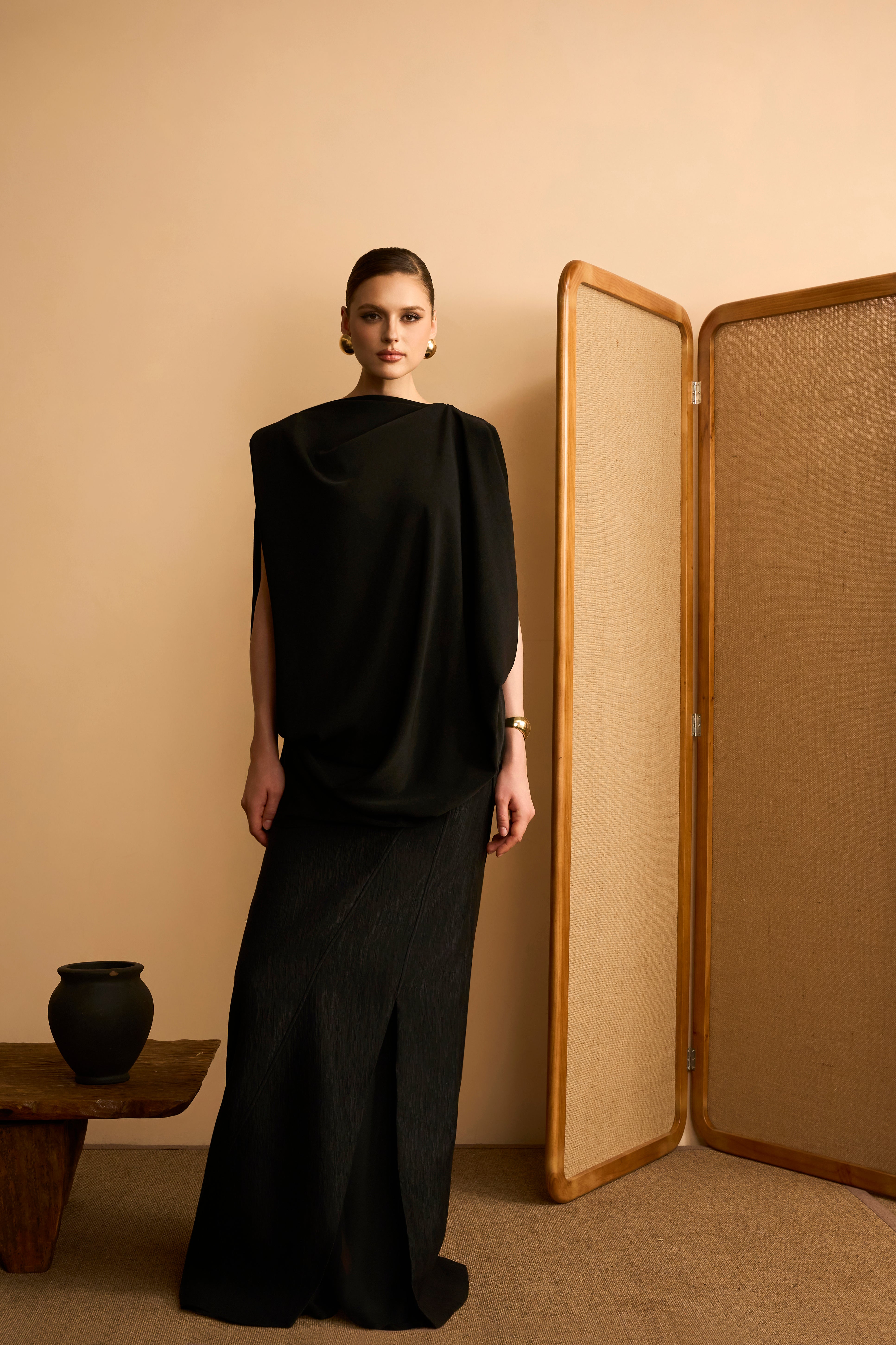 Huyen Chau Cowl Back Velvet Top