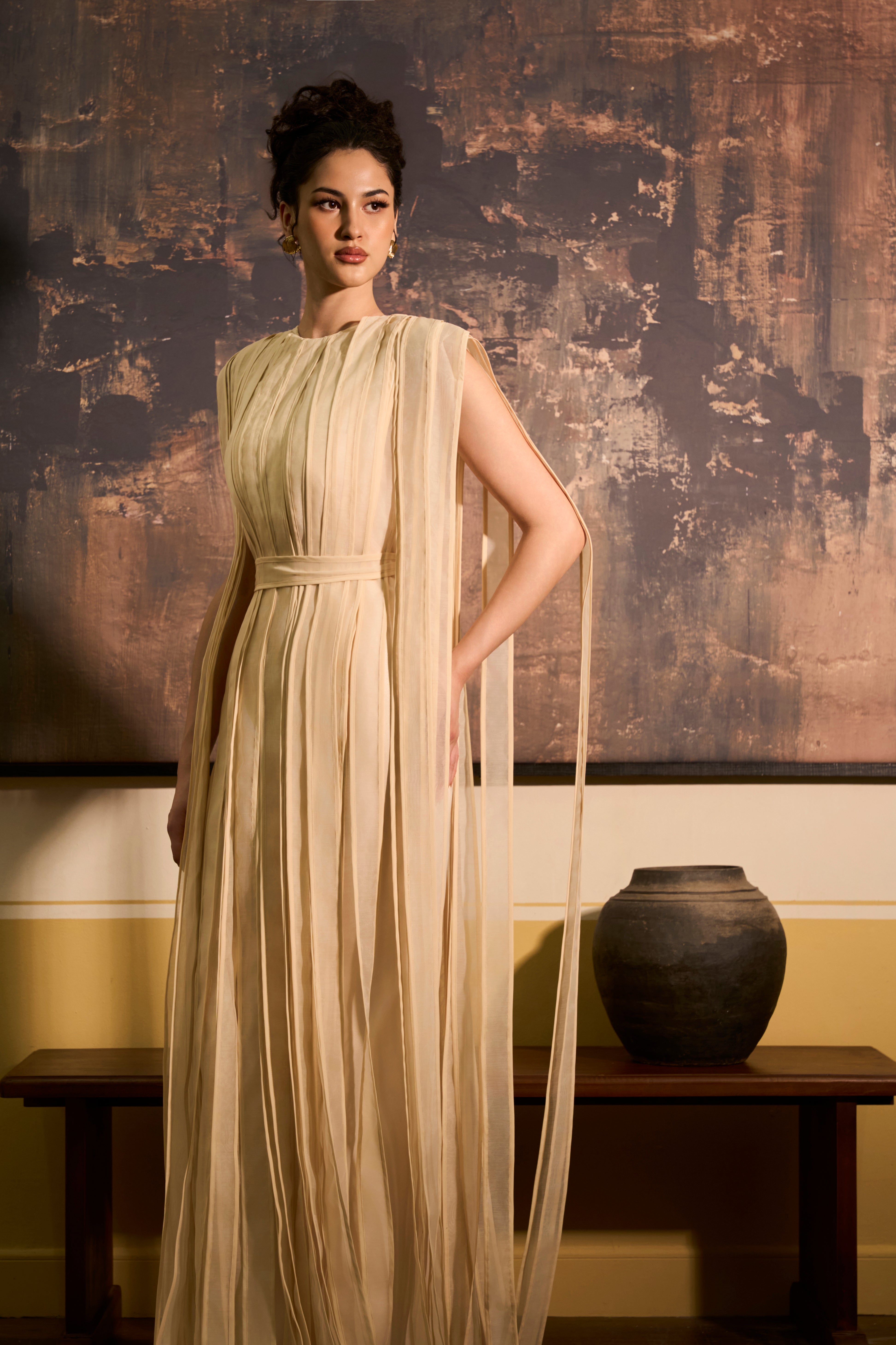 Phi Van Layered Organza Maxi Dress