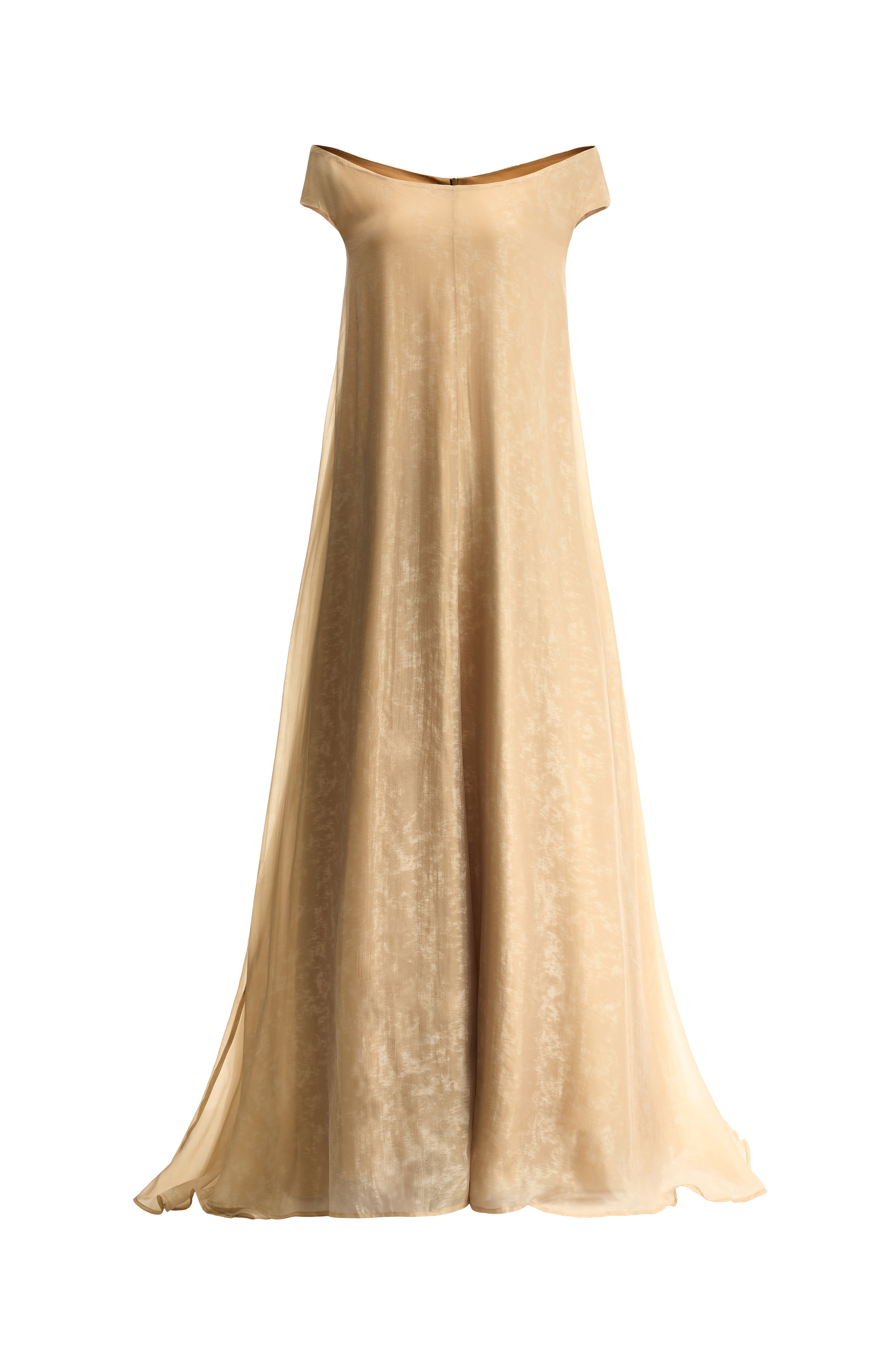 Yen Dung Flared Off-Shoulder Chiffon Maxi Dress