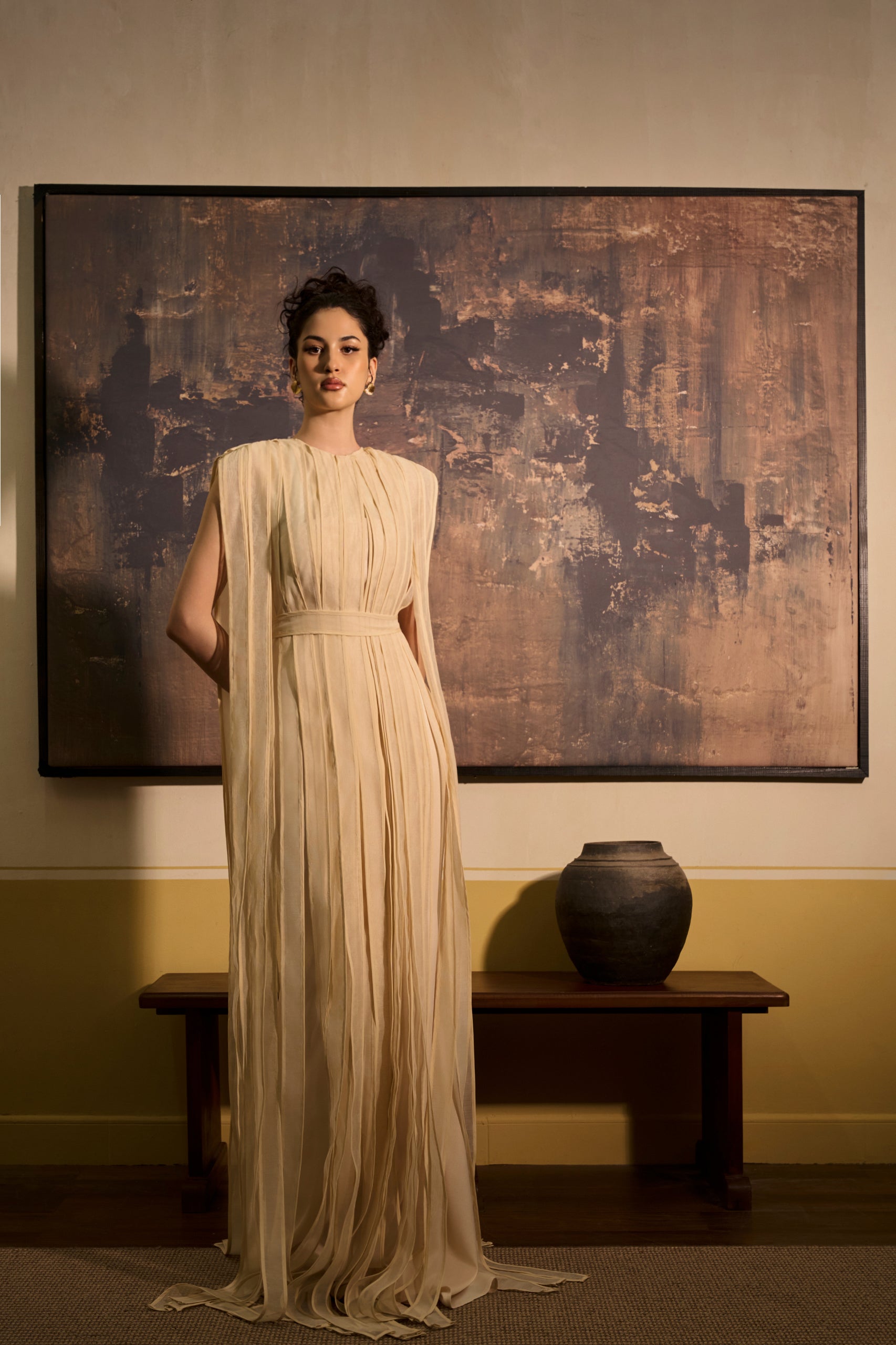 Phi Van Layered Organza Maxi Dress