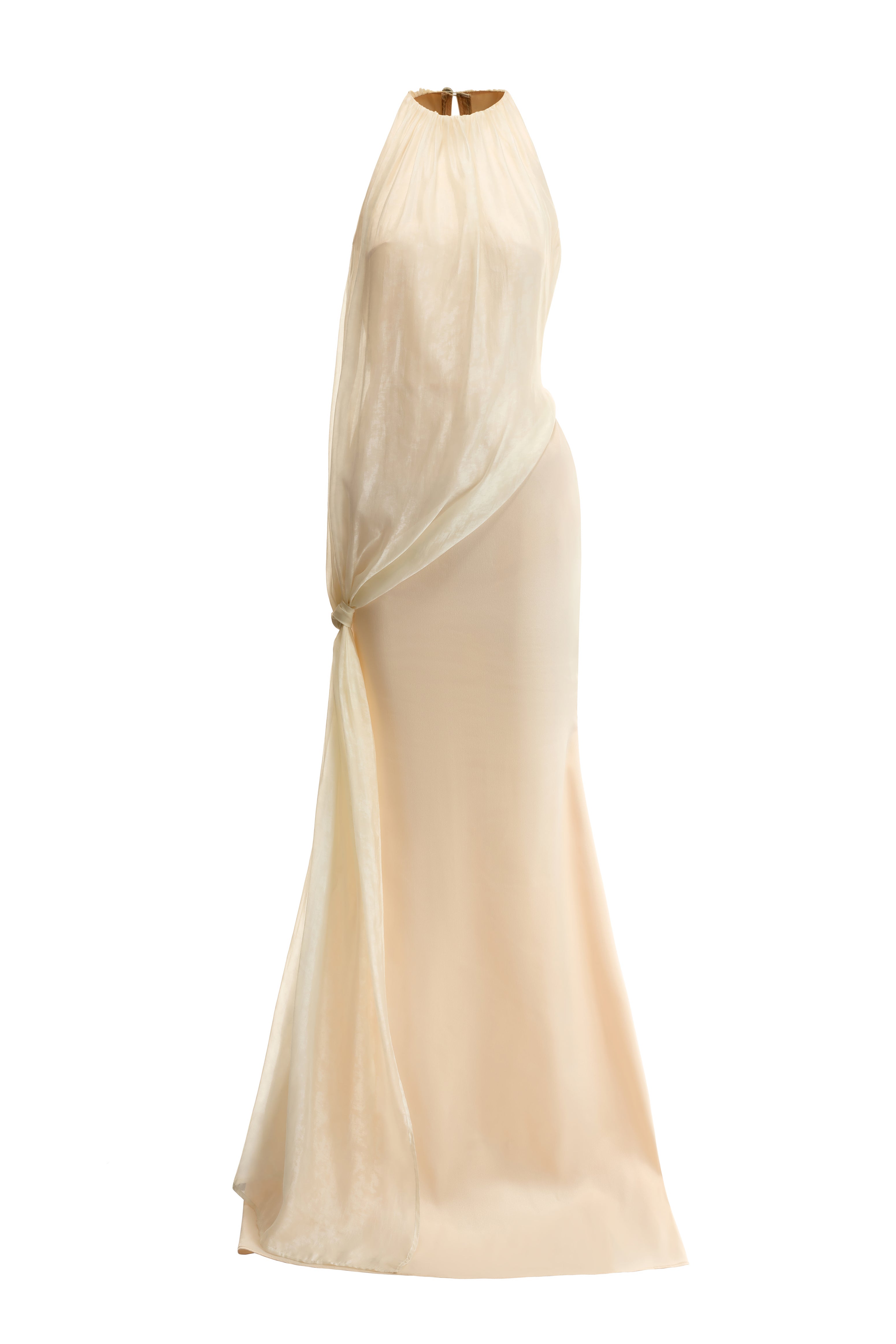 Van Dao Sheath Sleeveless Chiffon & Satin Maxi Dress