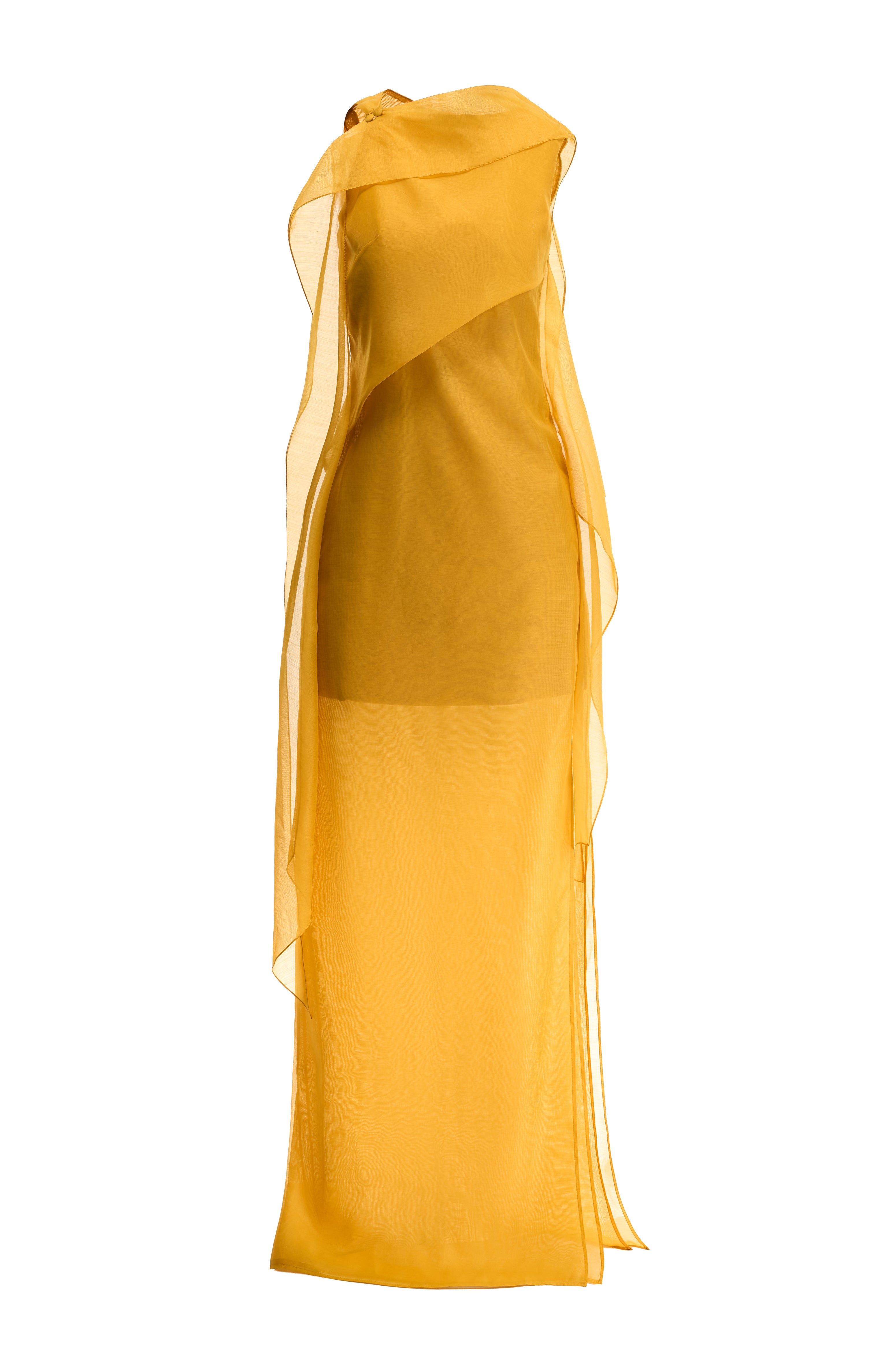 Linh Nha Sheath Layered Organza Maxi Dress