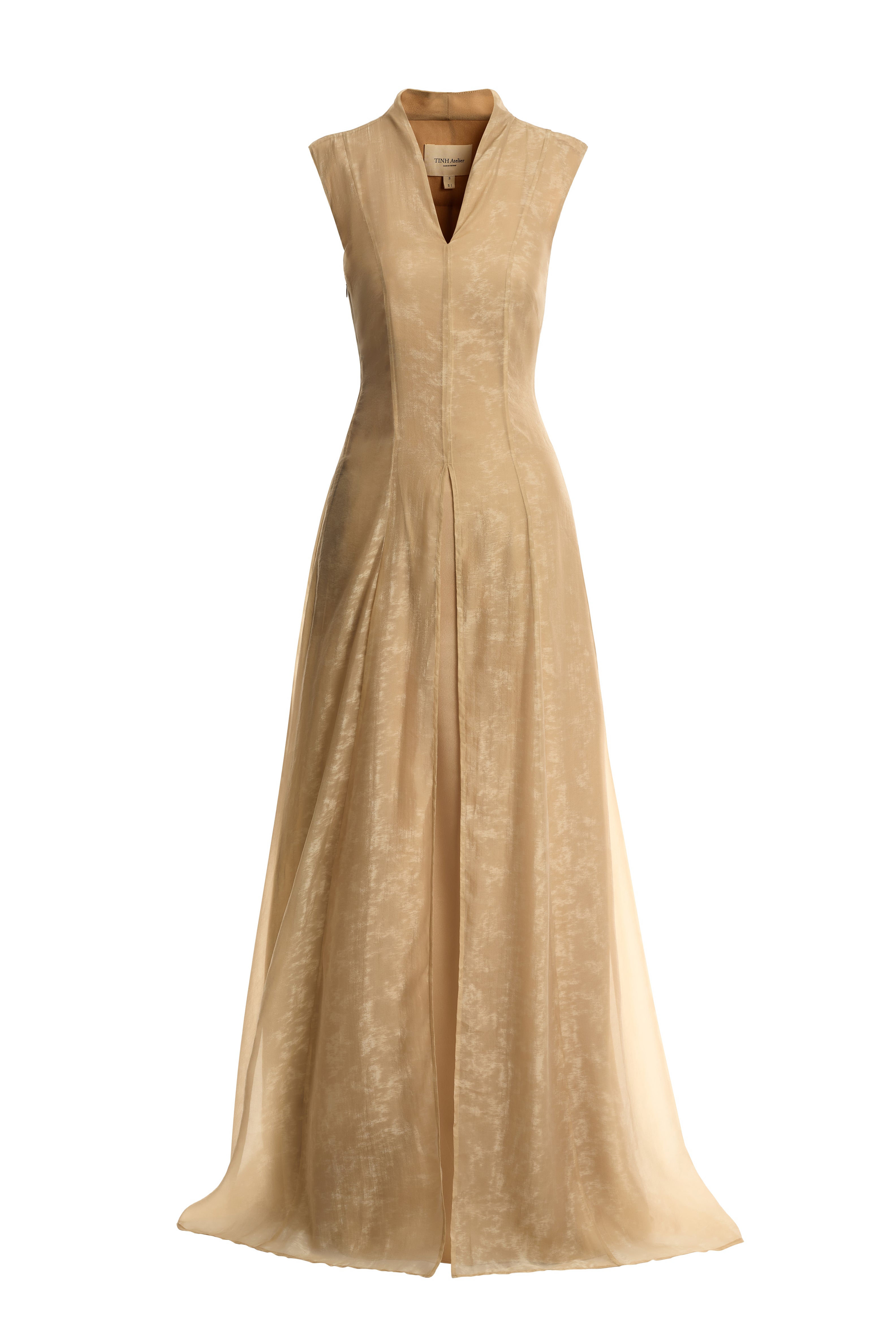 Nha Yen A-Line Split Chiffon Maxi Dress