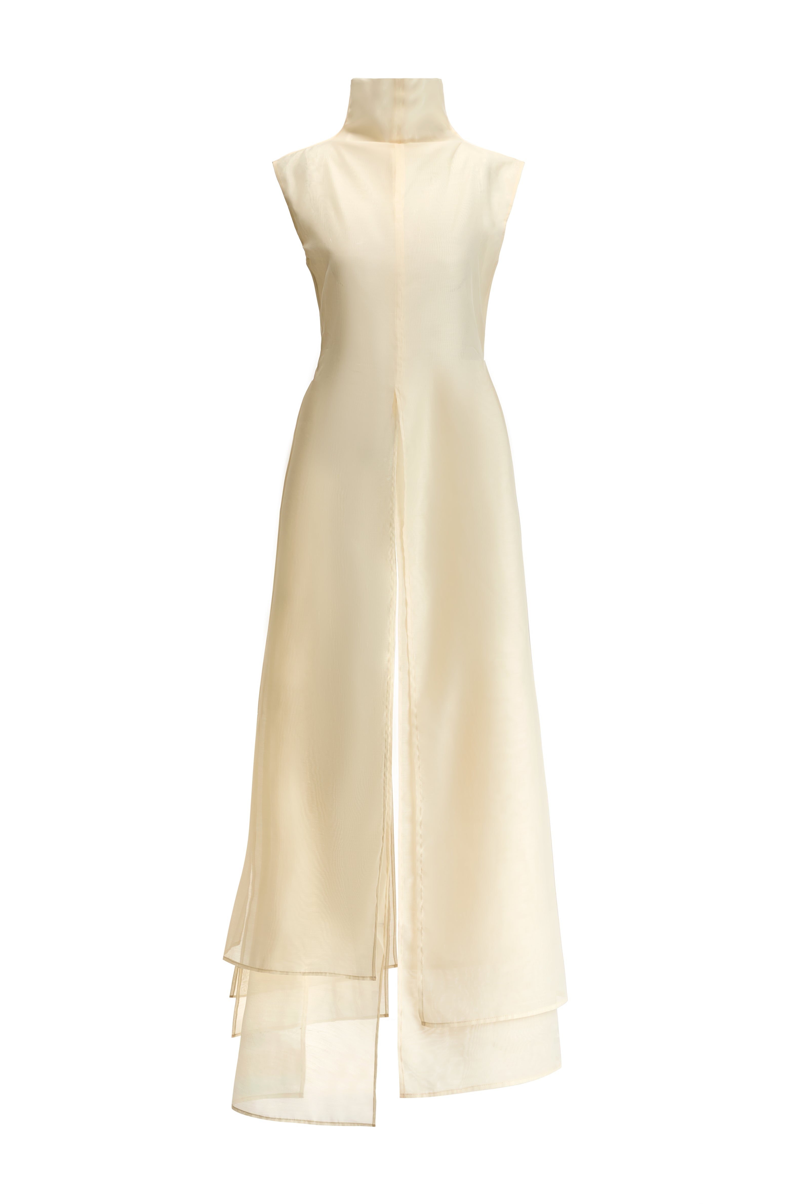 Uyen Nhu I-Line Layered Organza Long Top