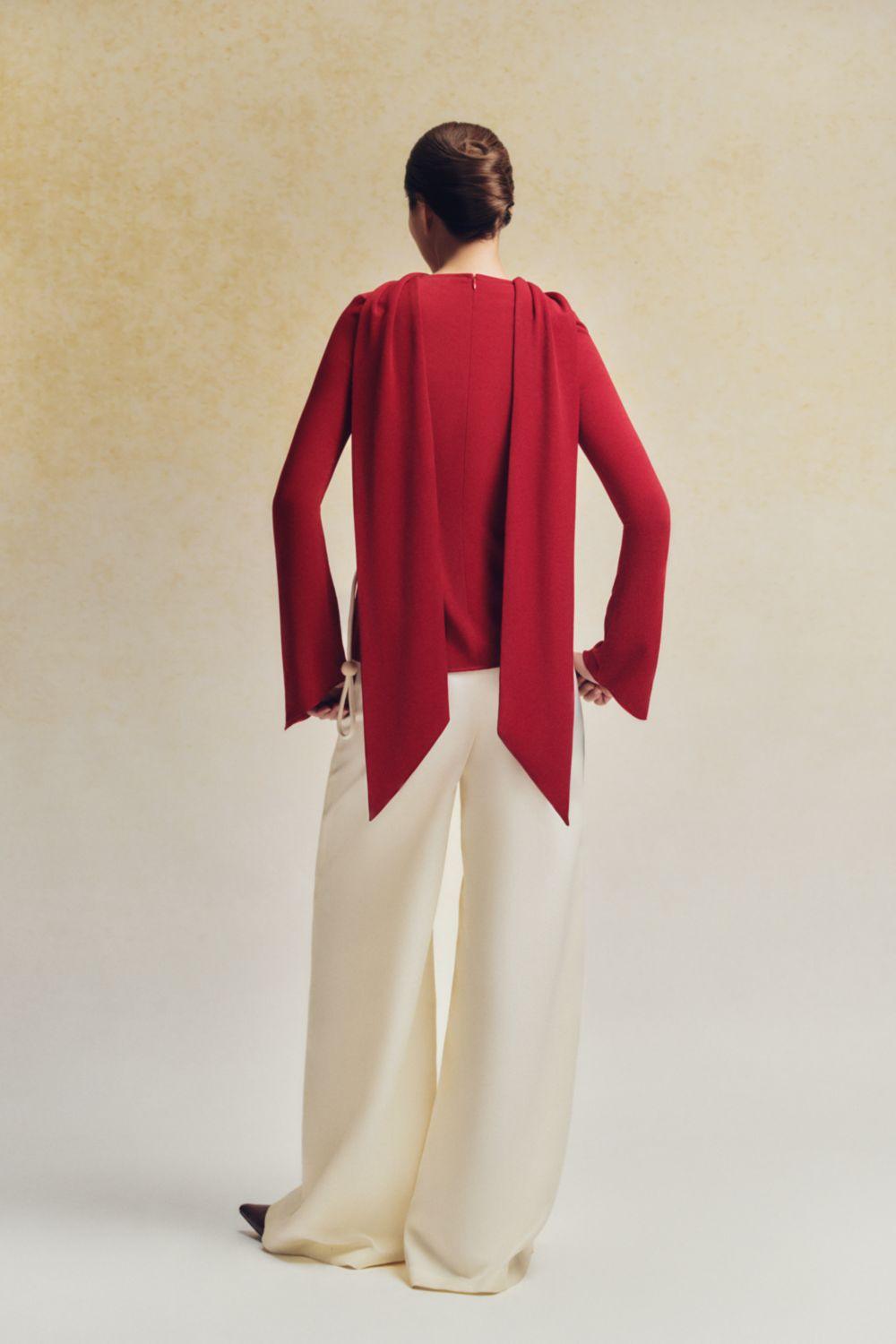 Du Flared Wide Leg Cotton Twill Floor Length Pants - 