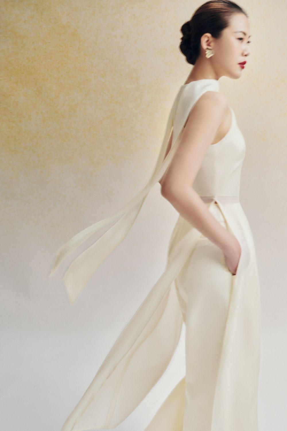 Du Flared Wide Leg Cotton Twill Floor Length Pants - 