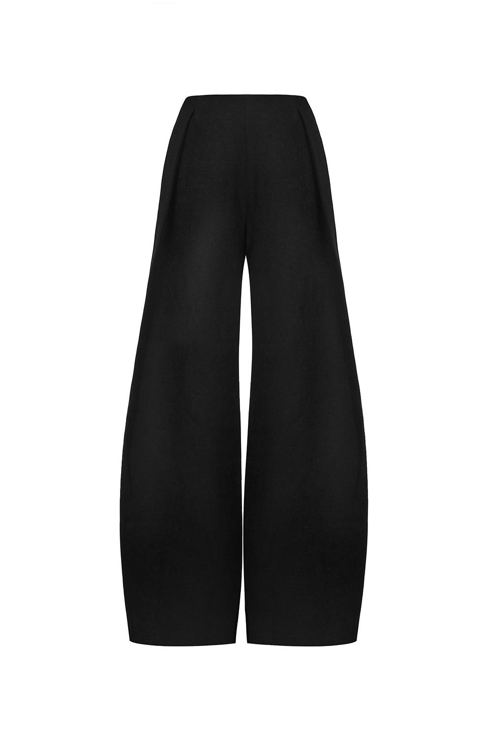 Giang Cocoon Wide Leg Ribbed Velvet Floor Length Pants - 