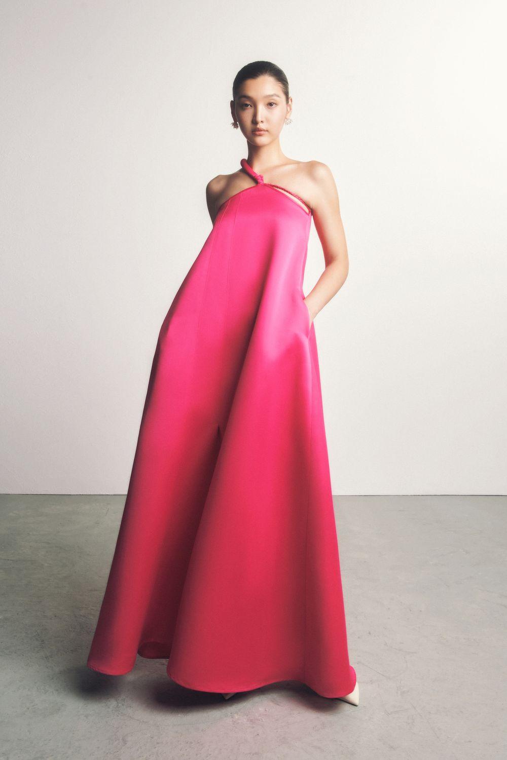 duchess satin long dress Custom Duchess Satin Evening Gown: Open Back Fairytale Bridal Dress