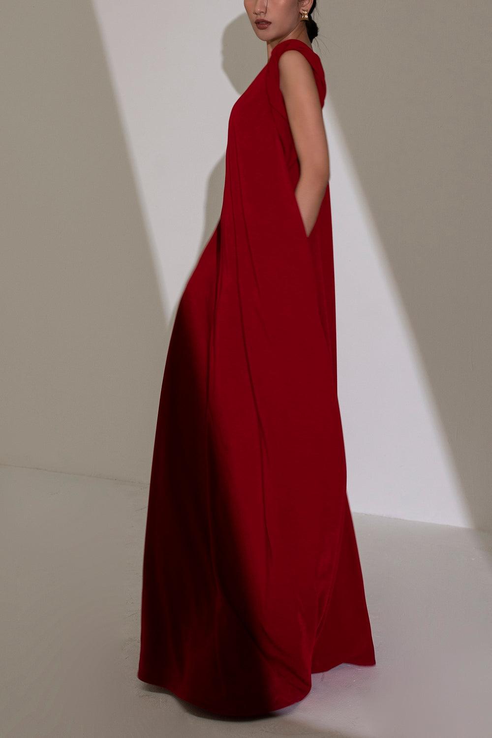 Hy Flared Strappy Velvet Floor Length Dress 