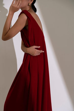 Hy Flared Strappy Velvet Floor Length Dress 