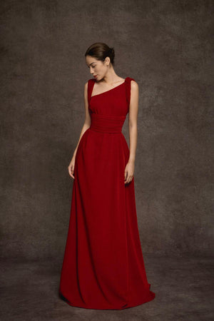 Hy Flared Strappy Velvet Floor Length Dress - 