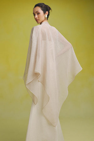 Phi Asymmetric See-Through Cotton Lawn Cape - MEAN BLVD