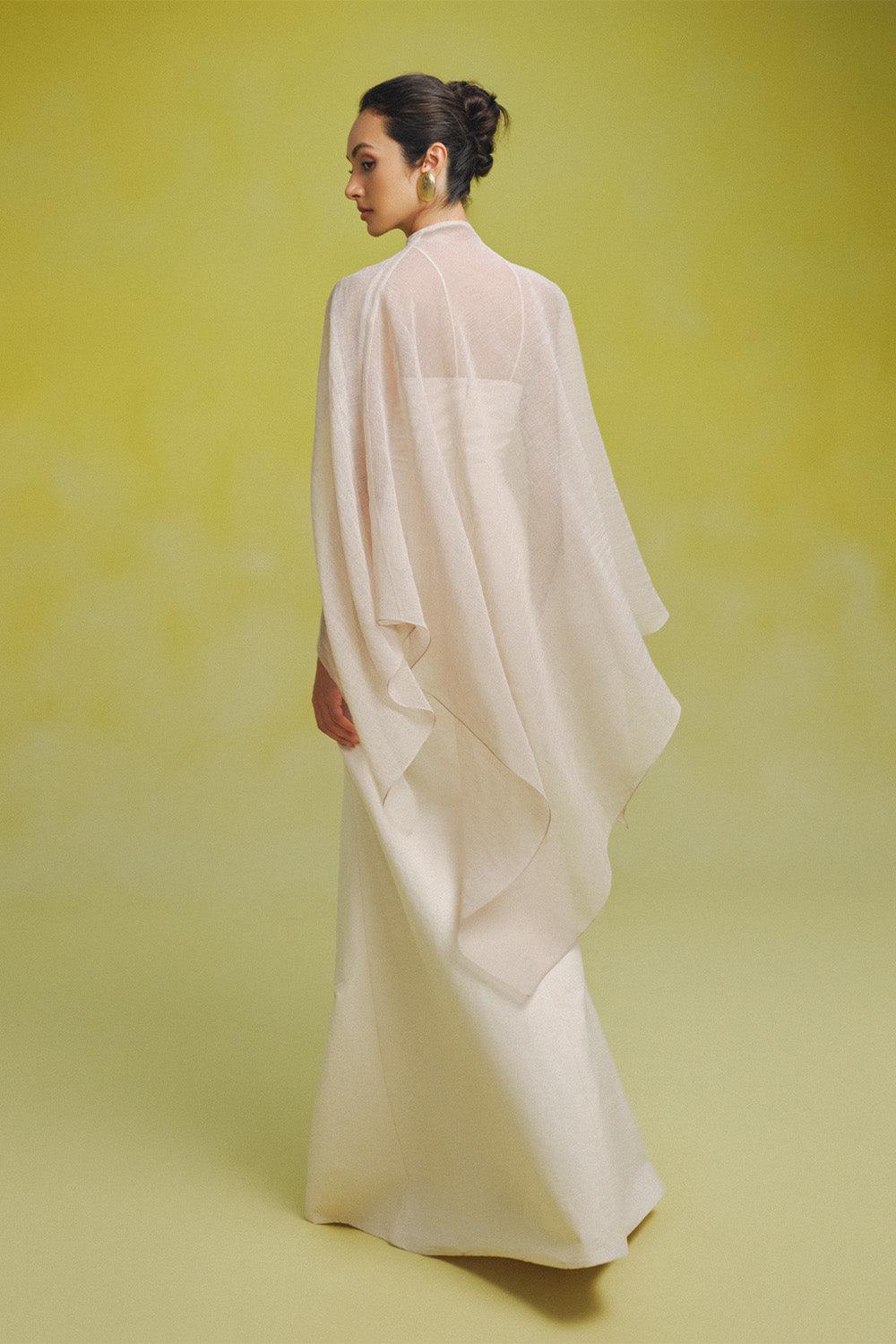 Phi Asymmetric See-Through Cotton Lawn Cape - MEAN BLVD